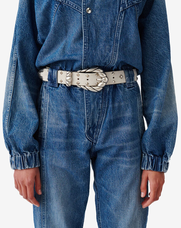 EMBELLA STUDDED LEATHER BELT